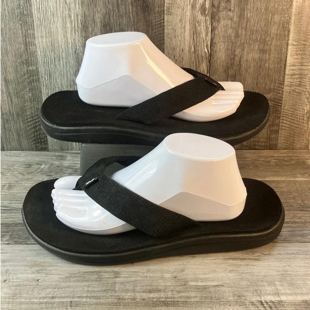 Teva Mens Olowahu Flip Flop Sandals Black Mush Sole 1019050 Size 11
